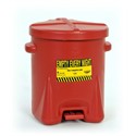 Picture of 933-FL Eagle OILY WASTE CANS,Polyethylene-Red w/Foot Lever,6 Gal