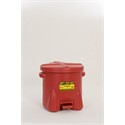 Picture of 935-FL Eagle Poly Waste Can,Safety oily waste cans,Polyethylene W/foot lever,Red,10 gal