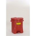 Picture of 937-FL Eagle OILY WASTE CANS,Polyethylene-Red w/Foot Lever,14 Gal