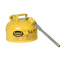 Picture of U2-26-S-YLW Eagle TYPE II Safety CANS-GALVANIZED STEEL,Yellow-w/7/8" O.D. Flex Spout,2 Gal
