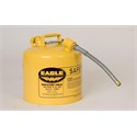 Picture of U2-51-S-YLW Eagle TYPE II Safety CANS-GALVANIZED STEEL,Yellow-w/7/8" O.D. Flex Spout,5 Gal