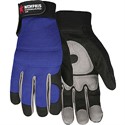 Picture of 905L MCR Fasguard Gloves,SYNTH Leather,Black Palm/Gray Patch Palm W/Blue Back,Velcro Wrist,L