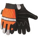 Picture of 911DPM MCR Gloves,Hi-Vis,Split Cow,Multitask W/Velcro Closure Double Palm,Orange