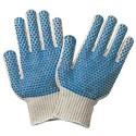 Picture of 9660LMB MCR Gloves,Regular Weight,Cotton/POLY,Blue PVC Blocks 2-Sides,Natural