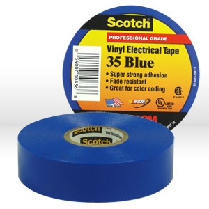 Picture of 54007-10240 3M Electrical Tape,Scotch vinyl electrical color coding tape 35,Blue,1/2"x20ft
