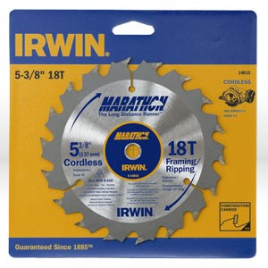 Picture of 14015 Irwin Circular Saw Blade,5-3/8"x18T Framing/Ripping,10mm