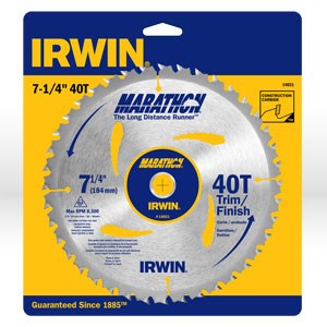 Picture of 14031 Irwin Circular Saw Blade,7-1/4"x40T Trimming/Finishing,Universal