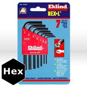 Picture of 10107 Eklind Hex-L L Shaped Hex Key Set,Short,7pc,5/64"-1/4"