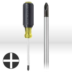 Picture of 6034 Klein Tools Phillips Screwdriver,Round Shank,No. 2 Phillips tip,Size 4"Shank,8-5/16"
