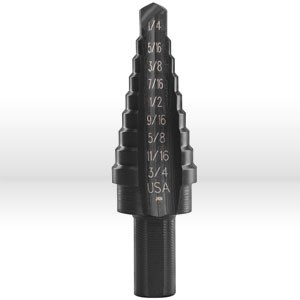 Picture of 48-89-9105 Milwaukee Step Drill Bit,Single cutting edge,9-hole,1/4" to 3/4" by 1/16 increments
