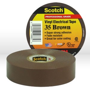 Picture of 54007-10885 3M Electrical Tape,Scotch Vinyl Electrical Color Coding Tape 35,Brown,3/4"x66ft