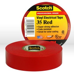 Picture of 54007-10224 3M Electrical Tape,Scotch vinyl electrical color coding tape 35,Red,1/2"x20ft