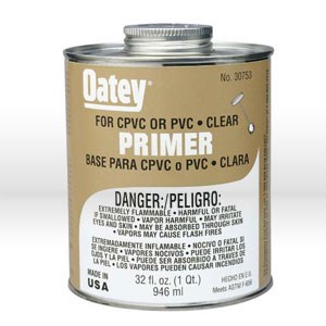 Picture of 30753 Oatey PVC Pipe Primer,32 oz,Clear PVC primer-NSF listed