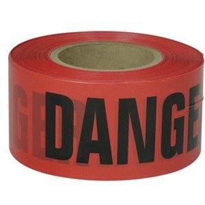 Picture of B332R21 Presco Barricade Tape,Danger,Red,3"x300',Gauge 2 Mil