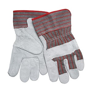 Picture of 1220S MCR Gloves,Industry Grade,Gunn Leather Palm,2.5" Starched Safety,Stripe Fabric