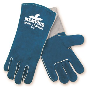 Picture of 4730 MCR "Warhorse" Deluxe Blue,Foam Lined Welders Gloves,