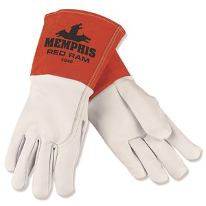 Picture of 4840M MCR "Red Ram"Welder's Gloves,Premium Grain Goatskin MIG/TIG,5" Russet