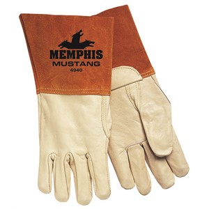 Picture of 4940L MCR "Mustang" MIG/TIG Welder's Gloves,5" Bell,Thumb Strap,Sewn KEVLAR,L