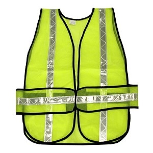 Picture of CHEV2LP MCR Chevron,Polyester Mesh Safety Vest,1 3/8" White Stripe,19"x54",LIME