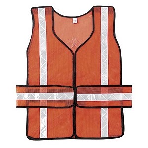 Picture of CHEV2OT MCR Chevron,Tear-Away,Polyester Mesh Safety Vest,1 3/8" White Stripe,19"x54",Orange