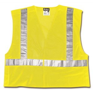 Picture of CL2MLX3 MCR Class 2,Tear-Away,Polyester Mesh Safety Vest,2" Silver Stripe,LIME