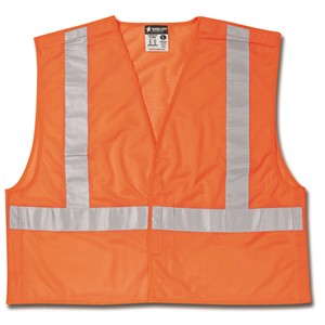 Picture of CL2MOXL MCR Class 2,Tear-Away,Polyester Mesh Safety Vest,2" Silver Stripe,Orange