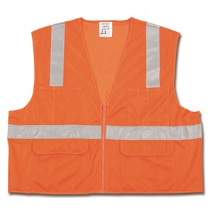 Picture of CL2OCX4 MCR Class 2,Polyester,Safety Vest,2" Silver Stripe,Orange