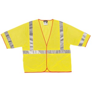 Picture of CL3MLX2 MCR Class 3,Polyester Mesh Safety Vest,2" Silver Stripe,Lime