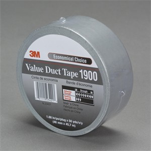 Picture of 51115-23422 3M Value Duct Tape 1900 Silver,2.83"x 50yd 5.8 mil individual Wrap