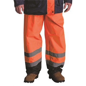 Picture of 318-1757-OR/XL PIP Two-Tone Poly Coated Polyester Pants,2 Side Access Pockets,2" Silver Tape,XL