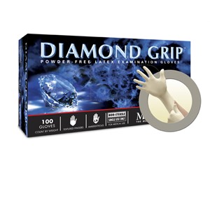 Picture of MF-300-S Microflex Diamond Grip Powder Free Latex Exam Gloves,S